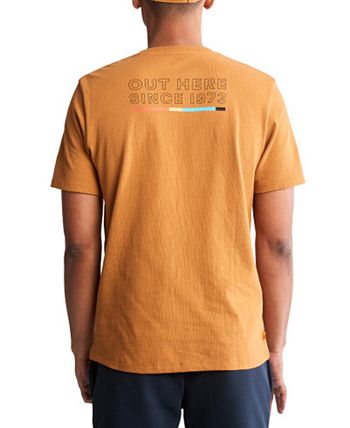 Camiseta gráfica de manga curta Timberland Outdoor Archive masculina, amarela, tamanho GG