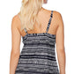 Top tankini feminino com aro escorpião Island Escape, preto, tamanho 8