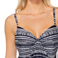 Top tankini feminino com aro escorpião Island Escape, preto, tamanho 8
