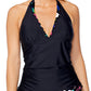Island Escape Mariposa Halter Tankini Maiô Feminino Preto Tamanho 8