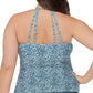 Maiô tankini Raisins Curve feminino, tamanho 22W, azul