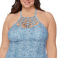 Maiô tankini Raisins Curve feminino, tamanho 22W, azul