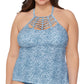 Maiô tankini Raisins Curve feminino, tamanho 22W, azul