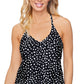Top tankini com aro e costas em T feminino Island Escape, preto