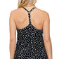 Top tankini com aro e costas em T feminino Island Escape, preto