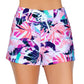 Bermuda de praia feminina Island Escape, traje de banho branco