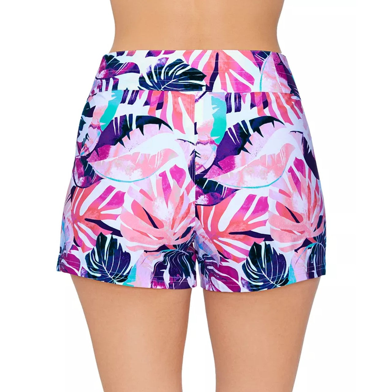Bermuda de praia feminina Island Escape, traje de banho branco