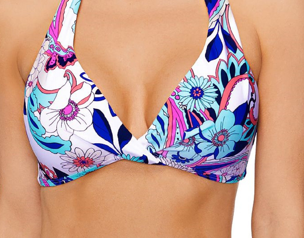 Biquíni com aro e alças finas Island Escape feminino, maiô branco