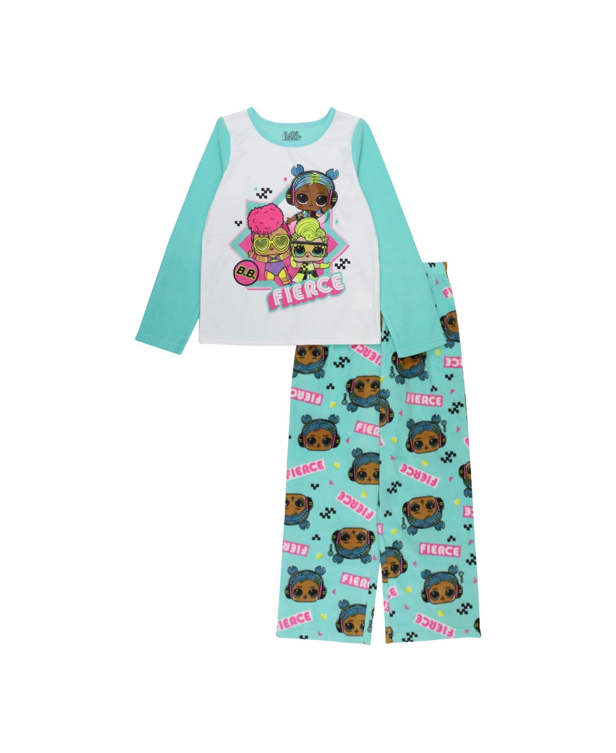 Conjunto de 2 peças de blusa e pijama para menina grande Lol Surprise, branco, tamanho 8