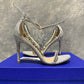 Sandálias de salto alto femininas Stuart Weitzman Nudist, cinza, tamanho 5,5 M