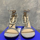 Sandálias de salto alto femininas Stuart Weitzman Nudist, cinza, tamanho 5,5 M