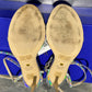 Sandálias femininas Stuart Weitzman de salto alto, cinza, tamanho 7,5 M