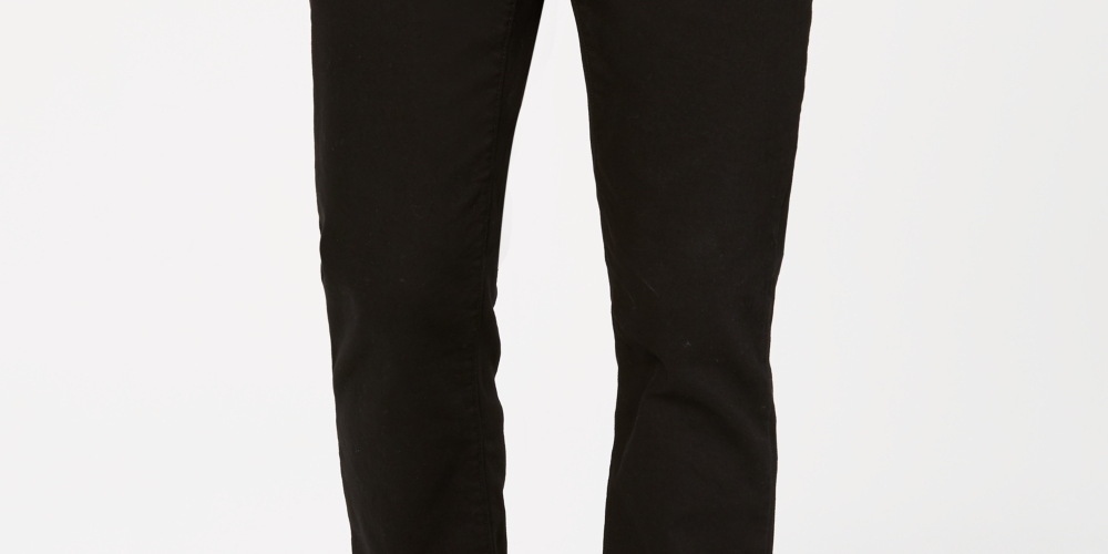 Calça jeans masculina Tommy Jeans Big &amp; Tall Straight Fit Stretch, preta, tamanho 48x34