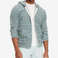 Tommy Hilfiger Masculino Listrado French Terry Moletom com Capuz e Zíper, Verde, Tamanho XXG