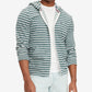 Tommy Hilfiger Masculino Listrado French Terry Moletom com Capuz e Zíper, Verde, Tamanho XXG