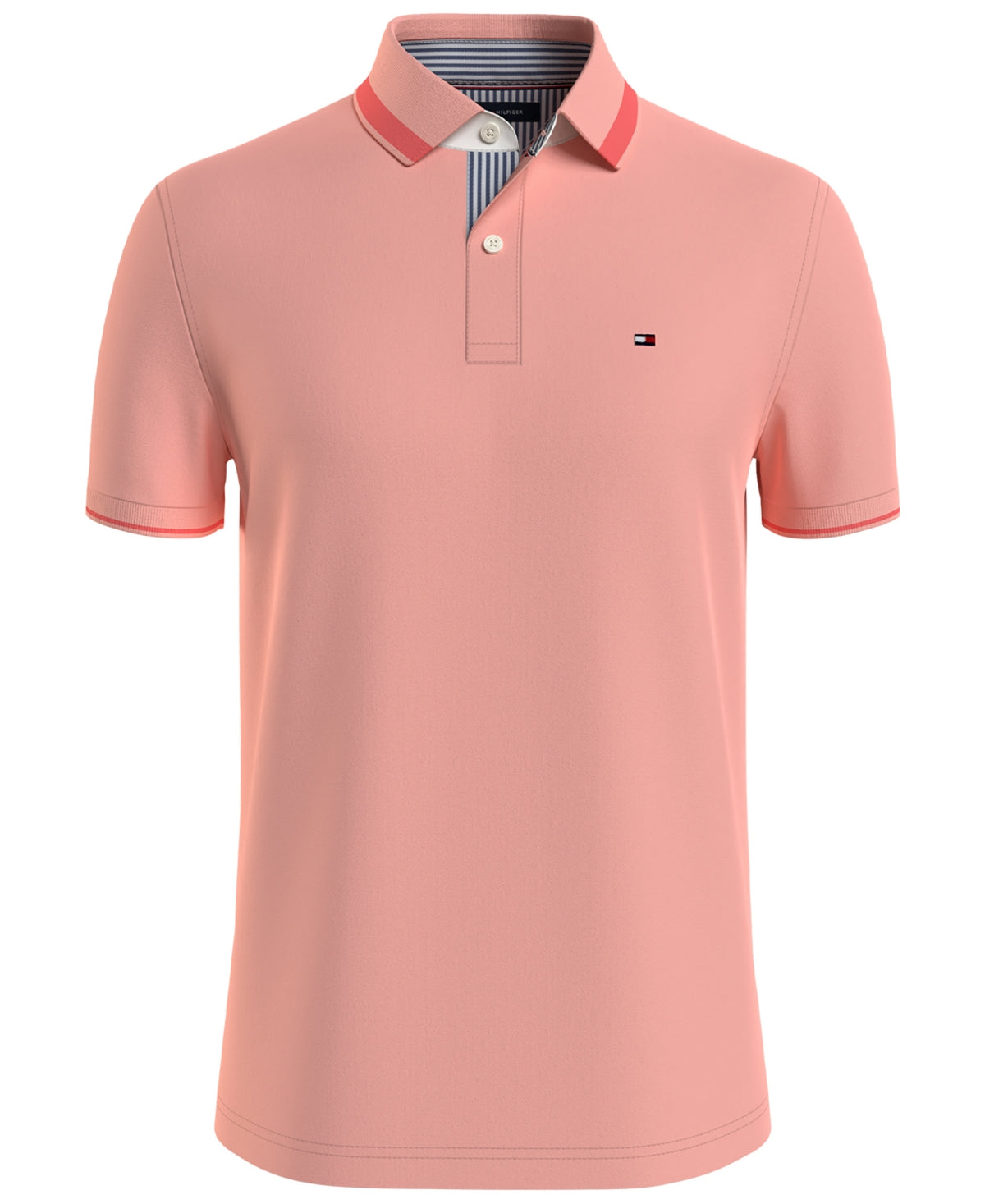 Camisa Tommy Hilfiger Masculina com Gola Pontiaguda e Ajuste Personalizado Laranja Tamanho X-G