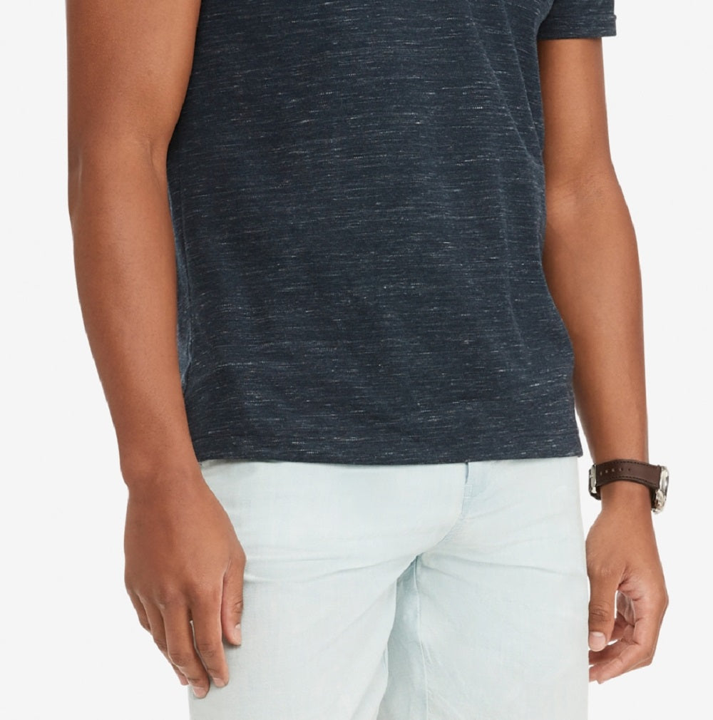 Tommy Hilfiger Polo Masculino com Estampa Personalizada e Tingido no Espaço Azul Tamanho XXX-G