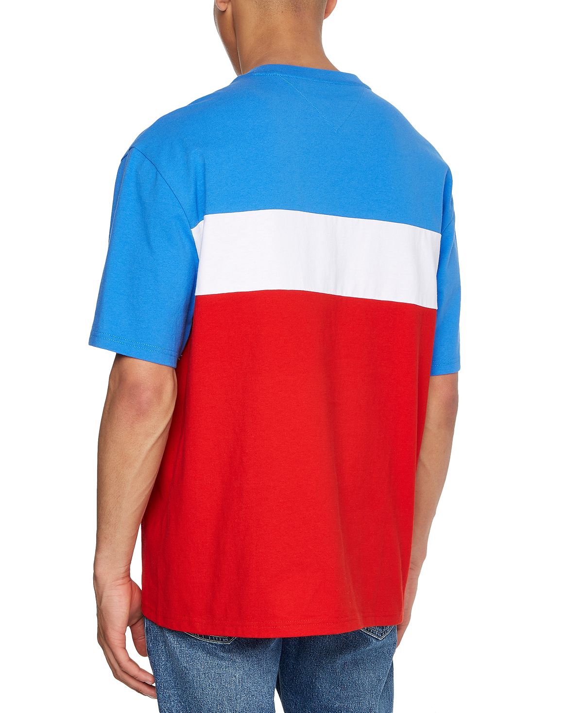 Camiseta Tommy Jeans Masculina Archive Stripe Boxy Fit Vermelha Tamanho X-G