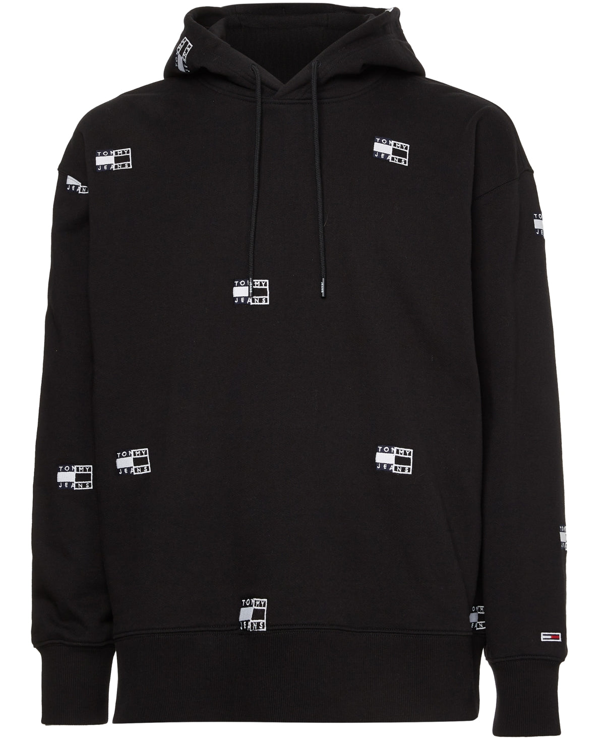 Moletom com capuz Tommy Jeans Twisted Critter Flag Masculino Preto Tamanho Médio
