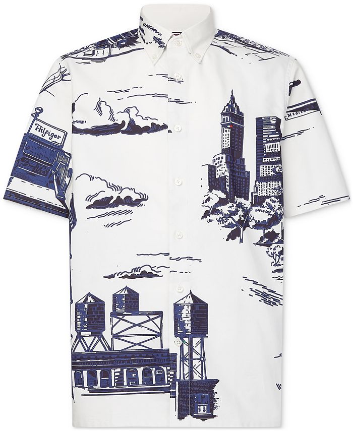 Camisa Tommy Hilfiger Masculina Toile De Jouv Nyc Custom Fit Branca Tamanho P