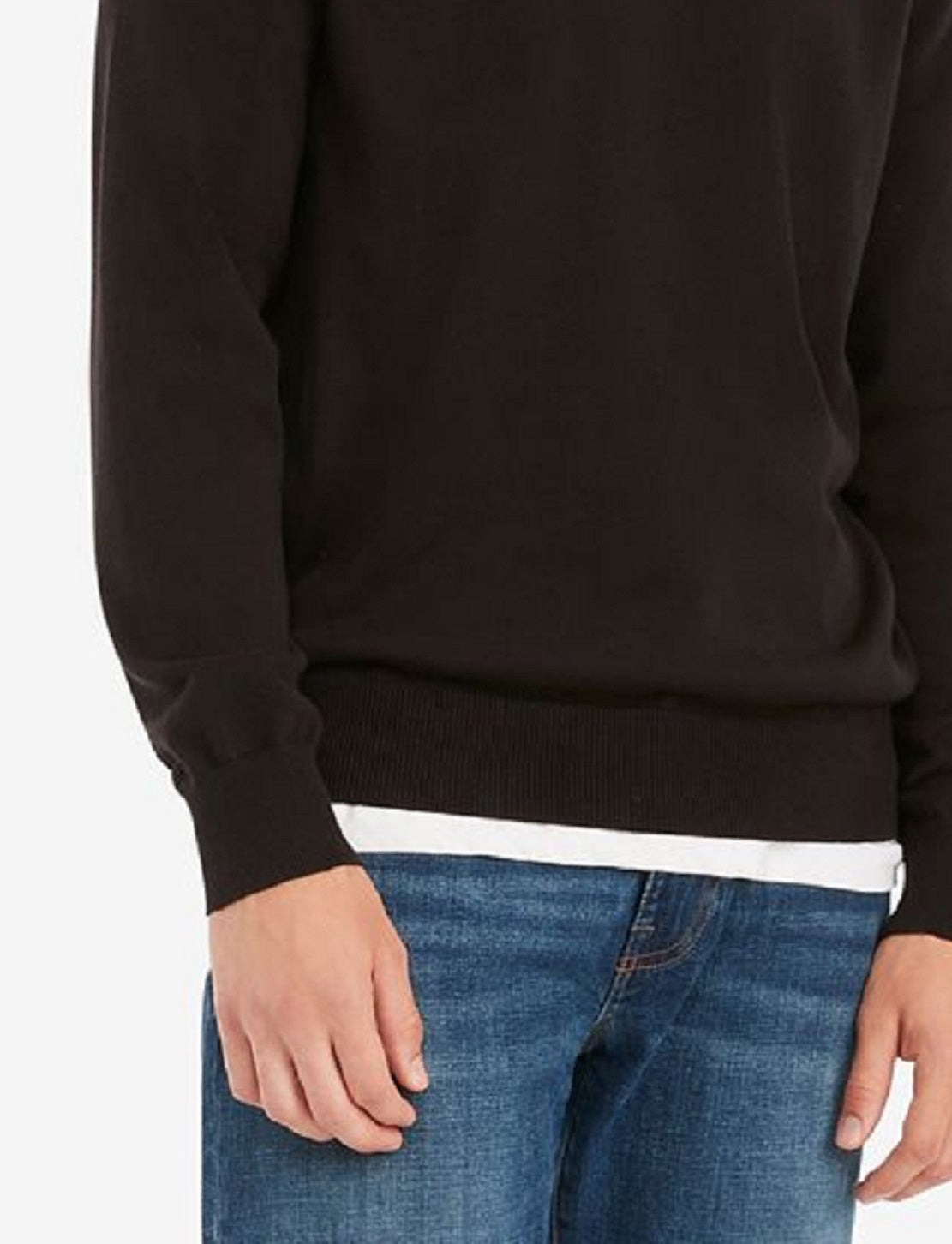 Suéter Tommy Hilfiger Signature Solid Masculino com Gola Redonda Preto Tamanho Médio