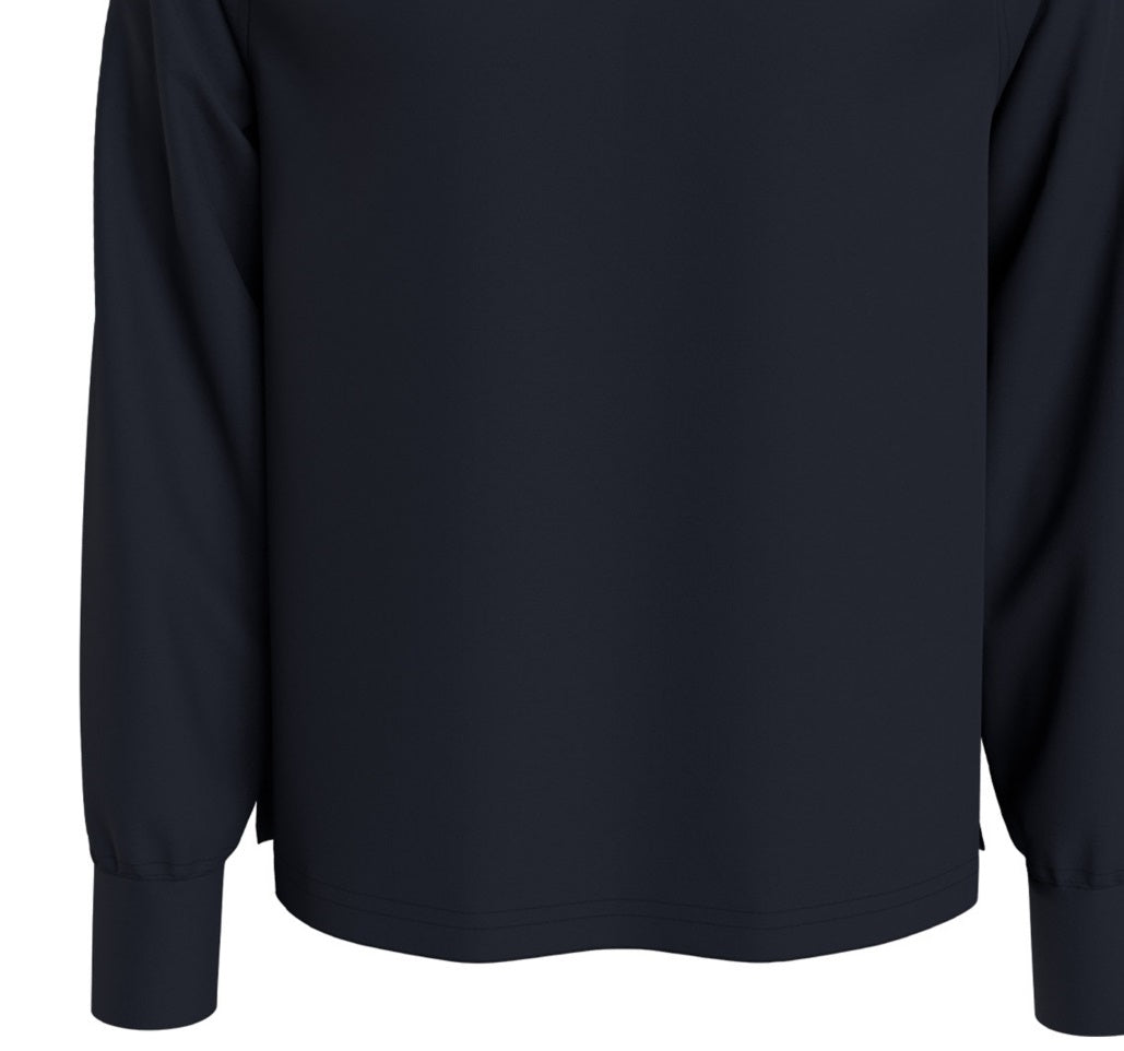 Tommy Hilfiger Thompson Moletom Masculino com Zíper de 1/4 e Gola Simulada Azul Tamanho Médio