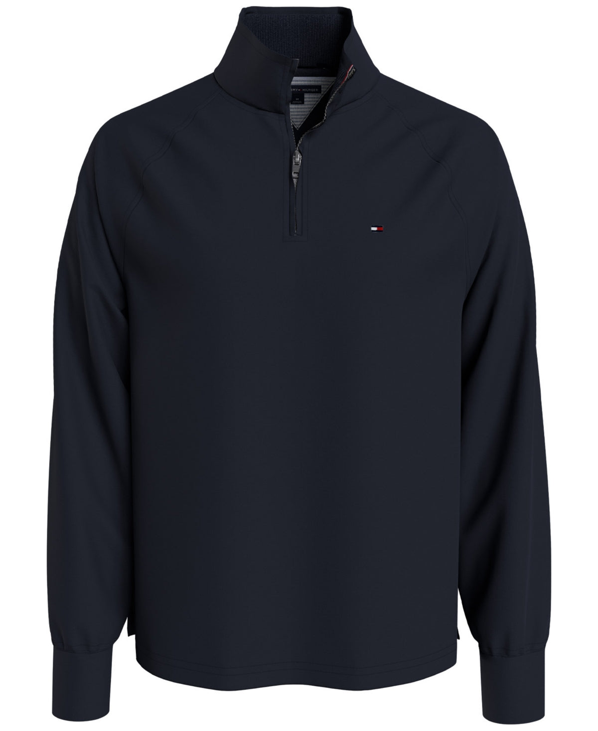 Tommy Hilfiger Thompson Moletom Masculino com Zíper de 1/4 e Gola Simulada Azul Tamanho Médio