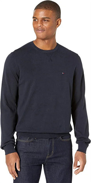 Suéter Tommy Hilfiger Signature Solid Masculino Gola Redonda Azul Marinho Tamanho XXL