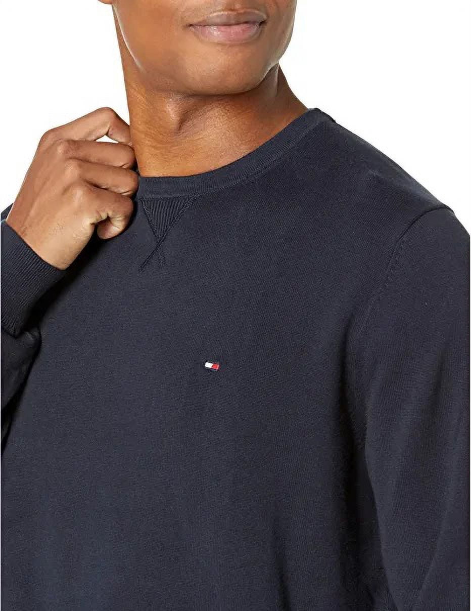 Suéter Tommy Hilfiger Signature Solid Masculino Gola Redonda Azul Marinho Tamanho XXL
