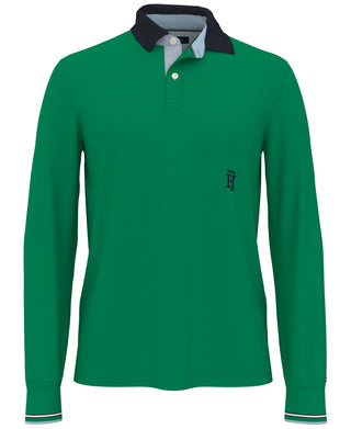 Polo Tommy Hilfiger Essential Logo Manga Longa Masculino Verde Tamanho X-G