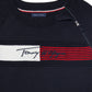 Vestido suéter feminino Tommy Hilfiger com zíper e logotipo, azul, tamanho grande