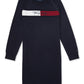 Vestido suéter feminino Tommy Hilfiger com zíper e logotipo, azul, tamanho grande