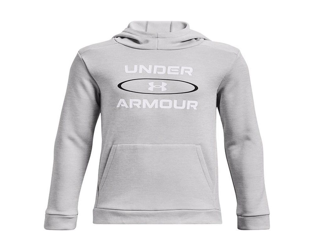 Moletom com capuz Under Armour Graphic Fleece para meninos de 8 a 20 anos, tamanho: grande, cinza