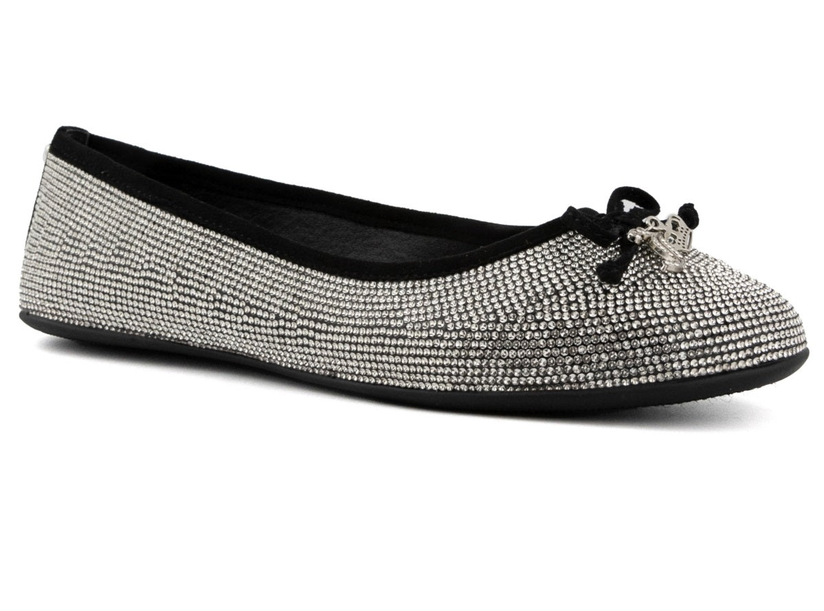 Juicy Couture Sapatilhas Femininas Farrah Embelezadas Pretas Tamanho 9,5M