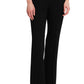 Calça feminina Theory Demitria Slit Double Knit Preta Tamanho 10