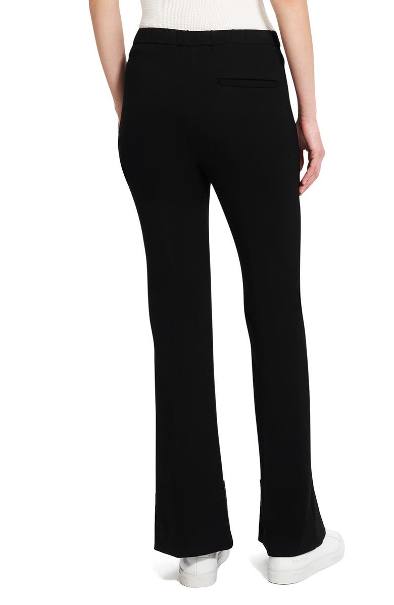 Calça feminina Theory Demitria Slit Double Knit Preta Tamanho 10