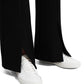 Calça feminina Theory Demitria Slit Double Knit Preta Tamanho 10