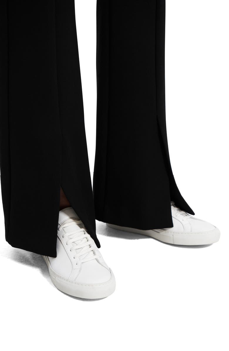 Calça feminina Theory Demitria Slit Double Knit Preta Tamanho 10