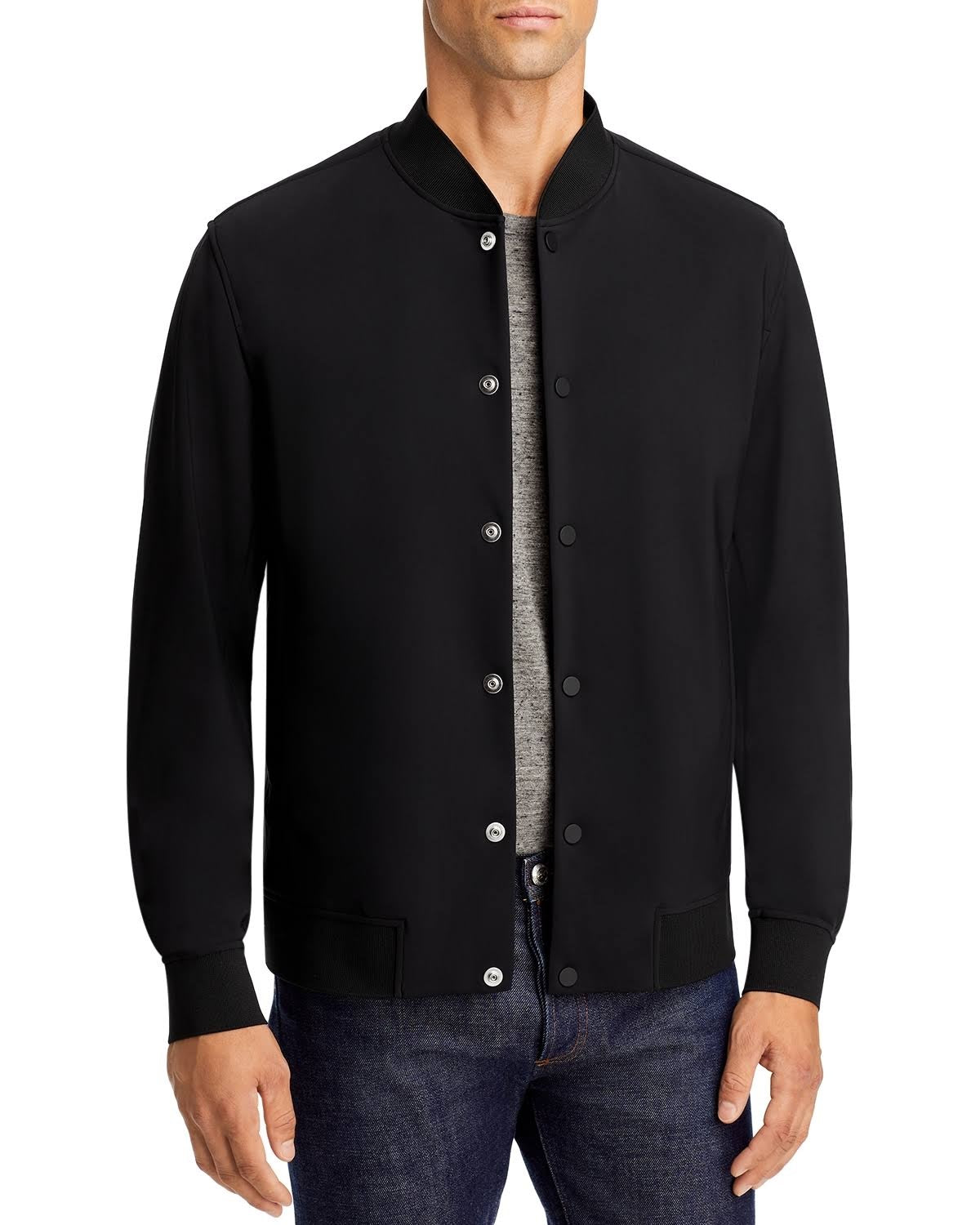 Jaqueta bomber slim fit Murphy Precision Masculina Theory, preta, tamanho grande