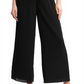 Calça feminina Theory Easy Wide Leg em poliéster reciclado, preta, tamanho grande