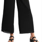 Calça feminina Theory Easy Wide Leg em poliéster reciclado, preta, tamanho grande