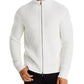 Suéter masculino Theory Gary Full Zip, branco, tamanho médio