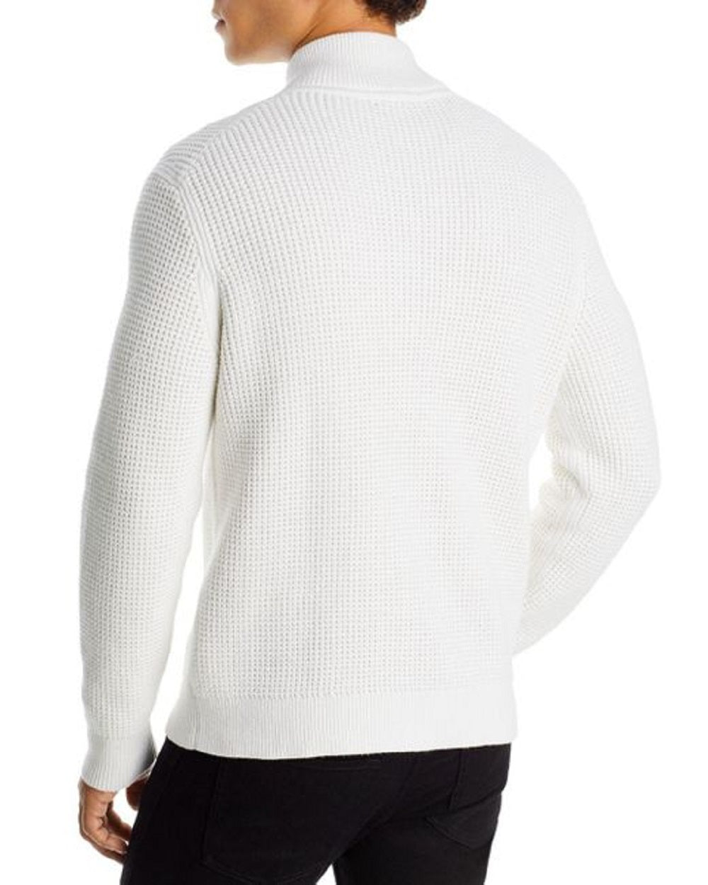 Suéter masculino Theory Gary Full Zip, branco, tamanho médio