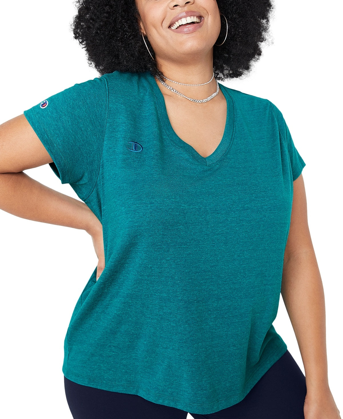 Camiseta Champion Powerblend Feminina Verde Tamanho 3X