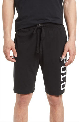 Shorts de pijama masculino Ralph Lauren com logotipo, preto, tamanho médio