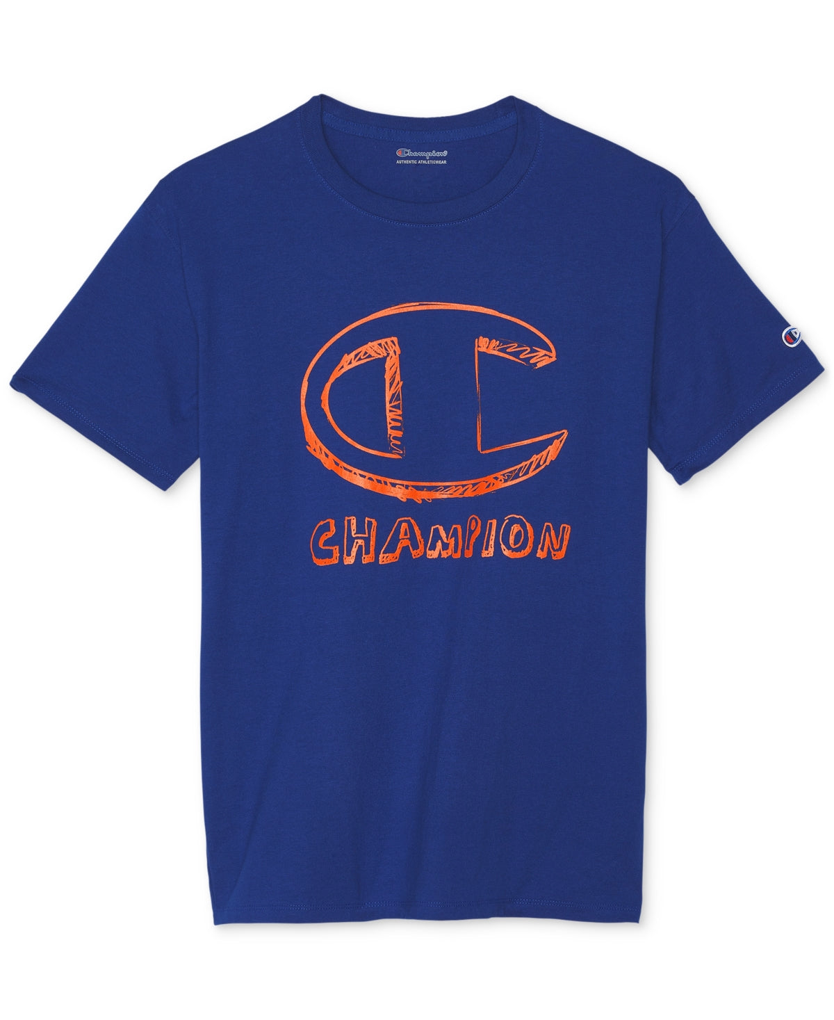 Camiseta Champion Masculina Classic Standard Fit Logo Graphic Azul Tamanho P