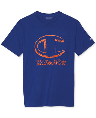 Camiseta Champion Masculina Classic Standard Fit Logo Graphic Azul Tamanho P