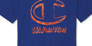Camiseta Champion Masculina Classic Standard Fit Logo Graphic Azul Tamanho P