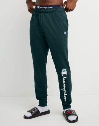 Calça de corrida Champion Powerblend Fleece masculina, verde, tamanho G