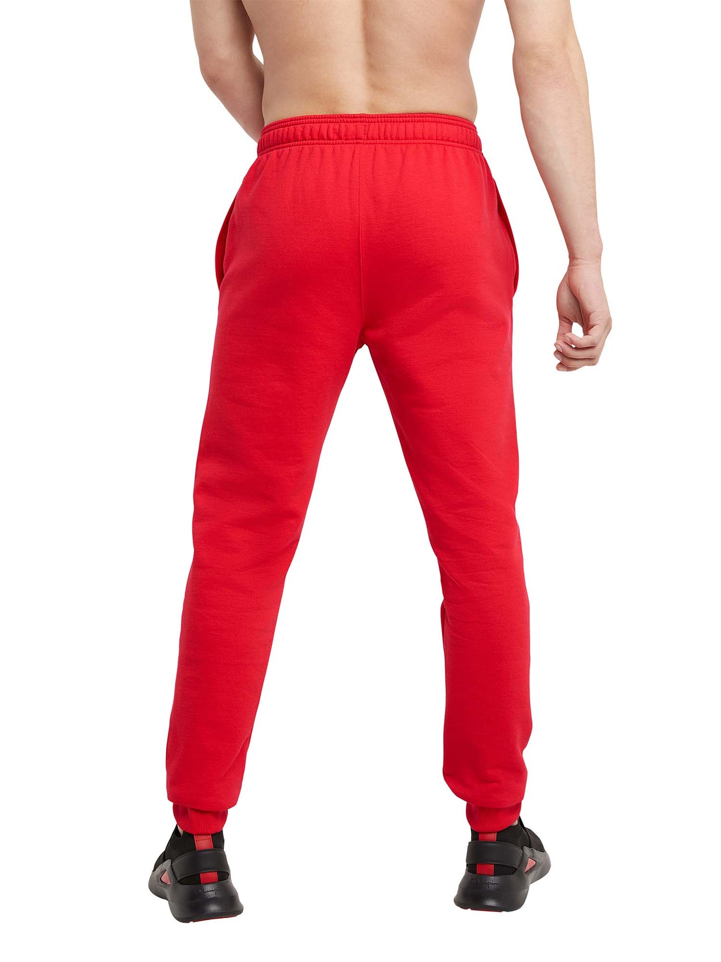 Calça de moletom Champion Powerblend Fleece Masculina Vermelha Tamanho Médio